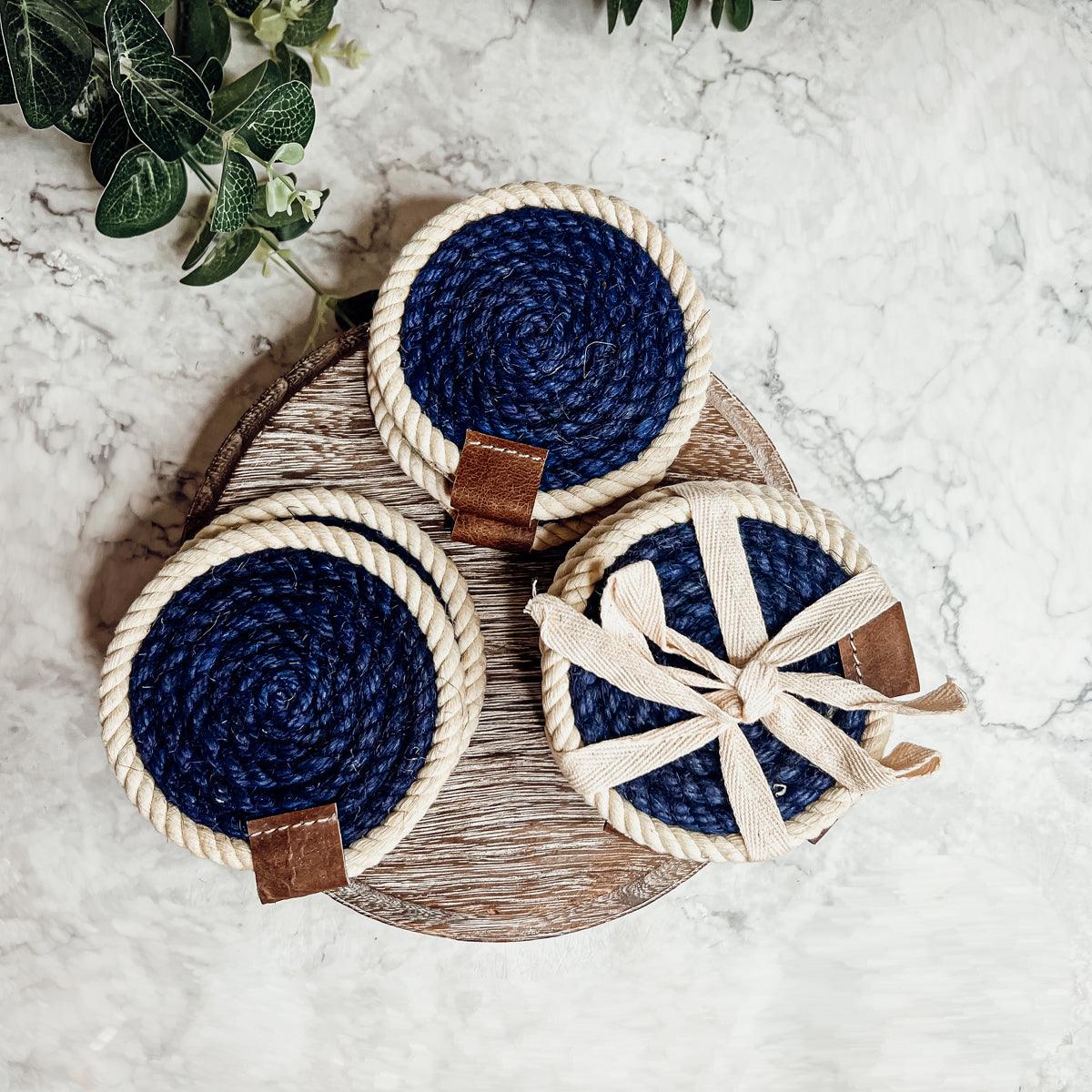Nautical Rope Braided Coasters - Set of 4