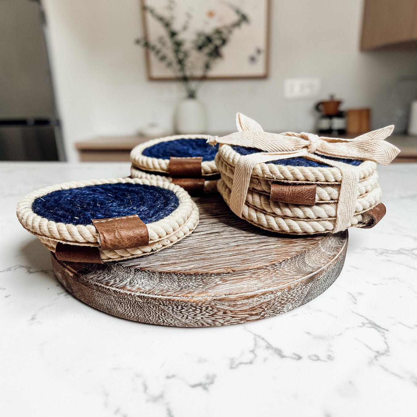 Nautical Rope Braided Coasters - Set of 4