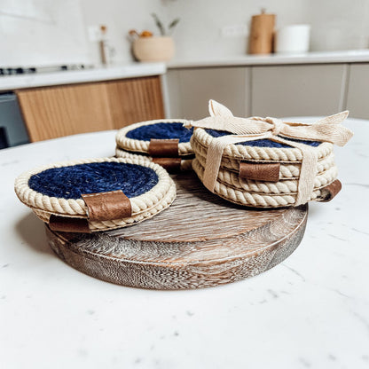 Nautical Rope Braided Coasters - Set of 4