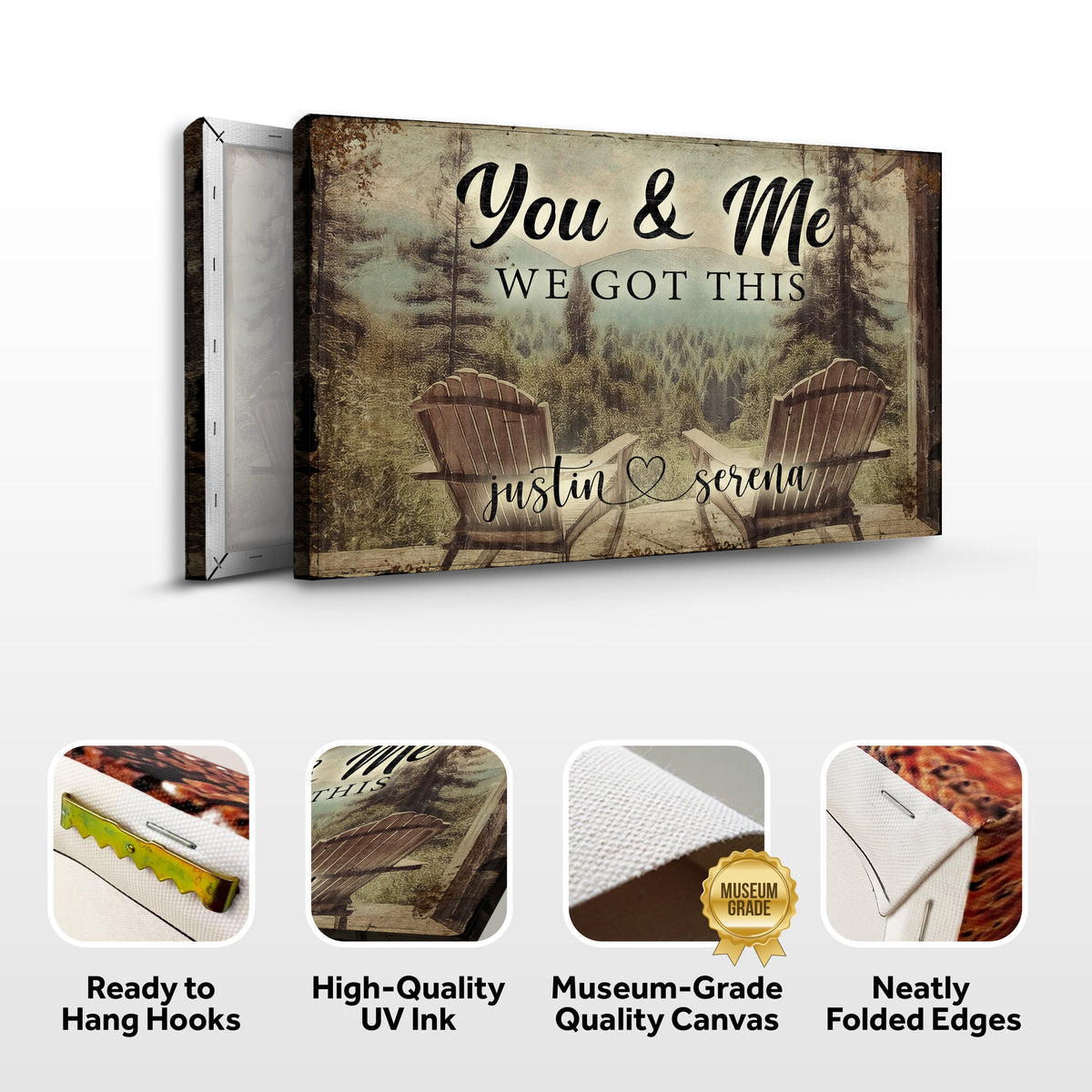 Personalized Cabin Forest Themed "We Got This" Couple Sign