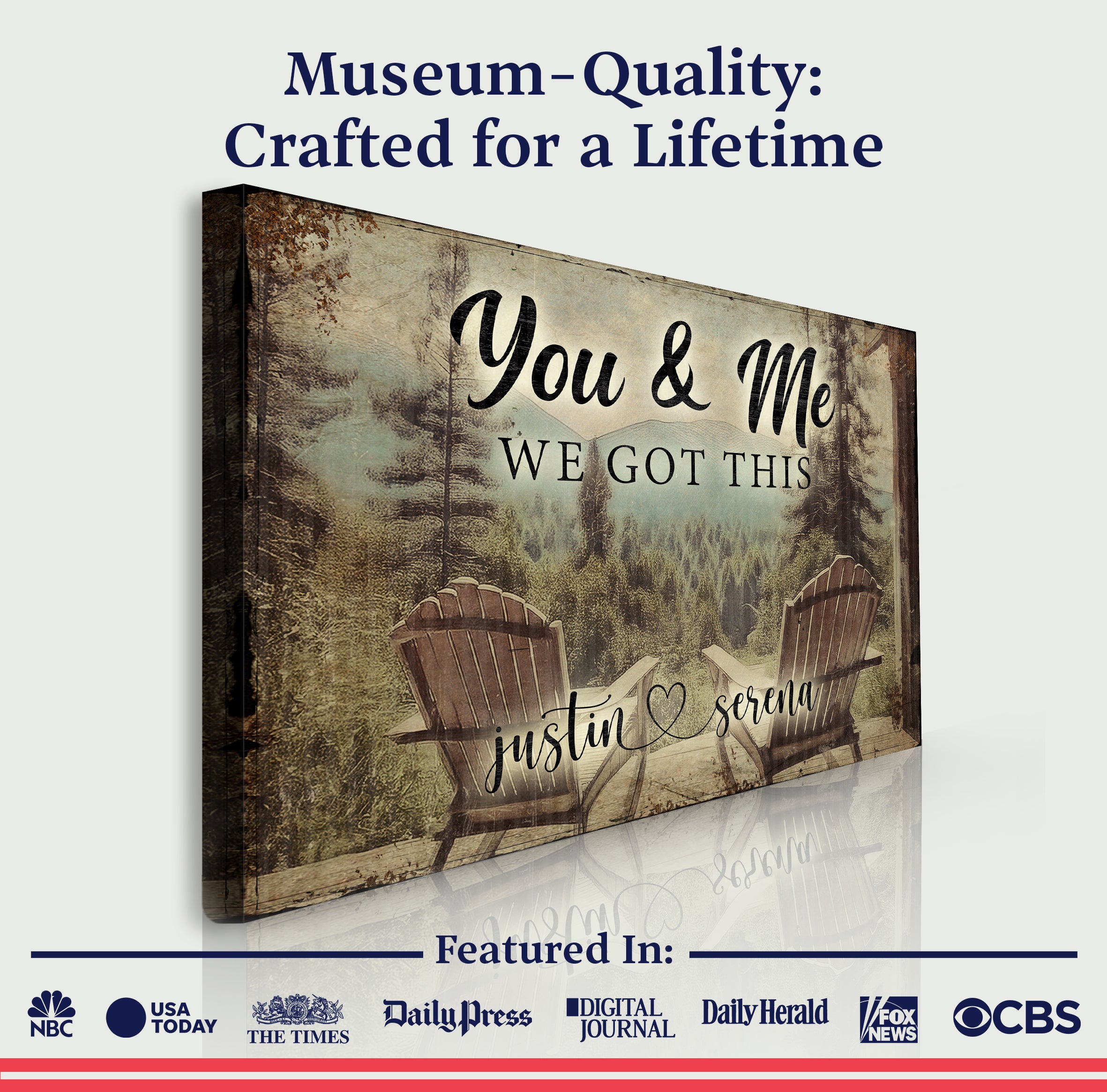 Personalized Cabin Forest Themed "We Got This" Couple Sign