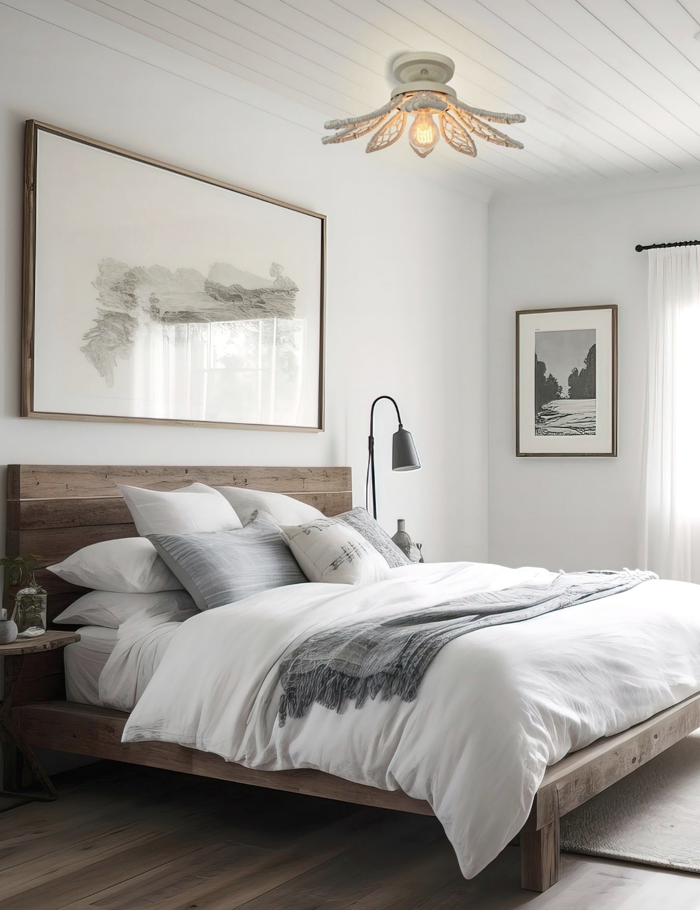 Boho Flower Light Fixture - Ivory