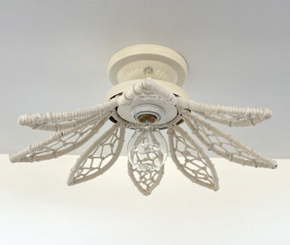 Boho Flower Light Fixture - Ivory