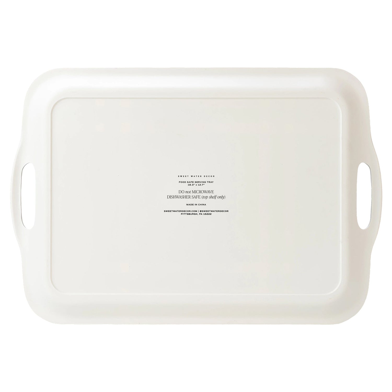 Navy Green Plaid Large Melamine Tray with Handles