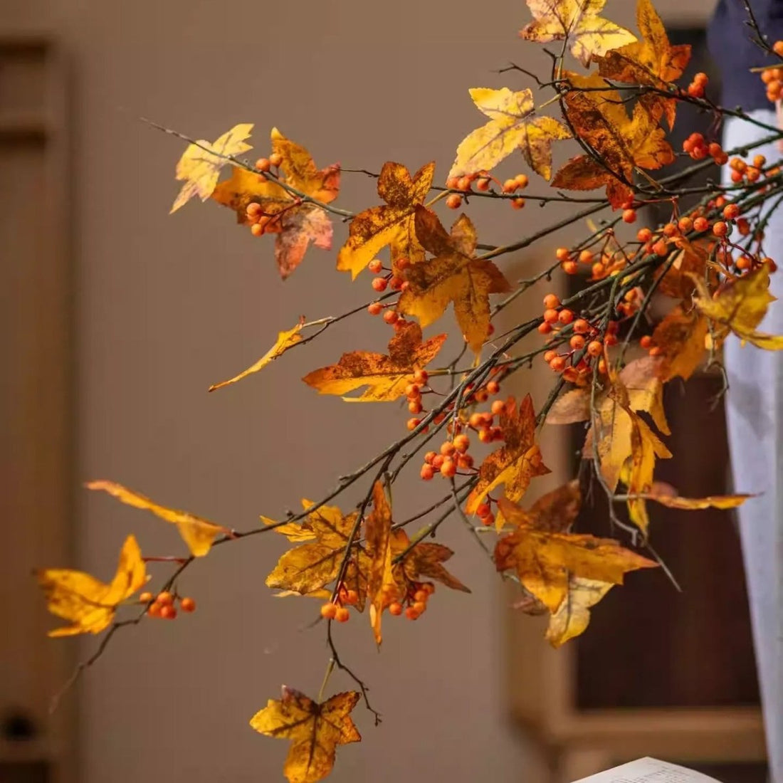 Autumn Maple Berry Branch - 49.2 inch
