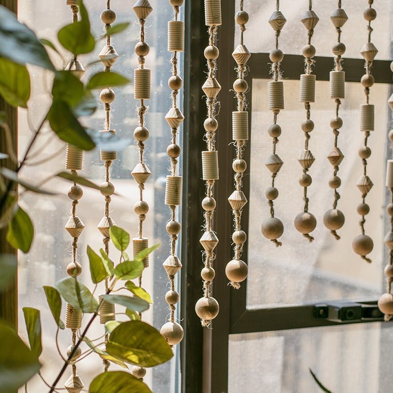 Wood Beaded Door/Window Curtain