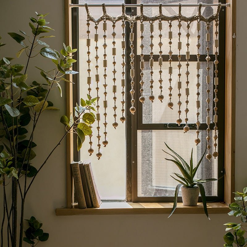 Wood Beaded Door/Window Curtain