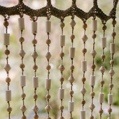Wood Beaded Door/Window Curtain