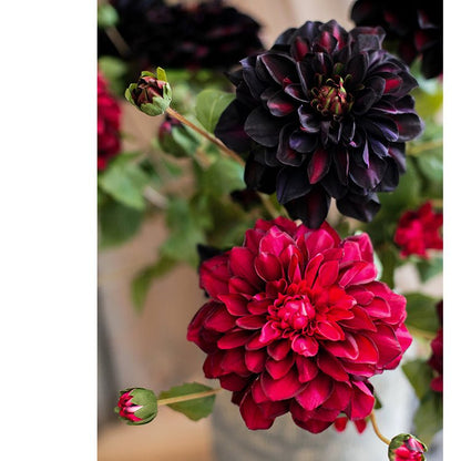 Faux Silk Artificial Blooming Dahlia Stem - 29"