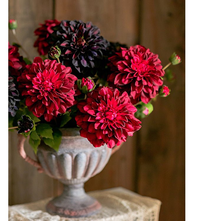 Faux Silk Artificial Blooming Dahlia Stem - 29"
