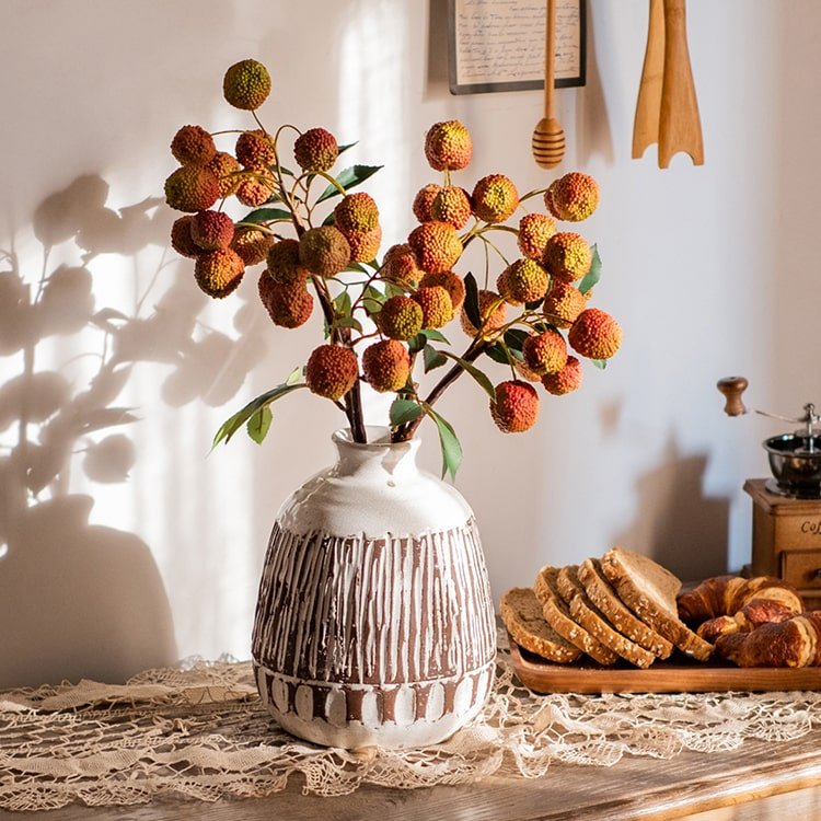 Artificial Fruit Lychee Stem - 27 inch