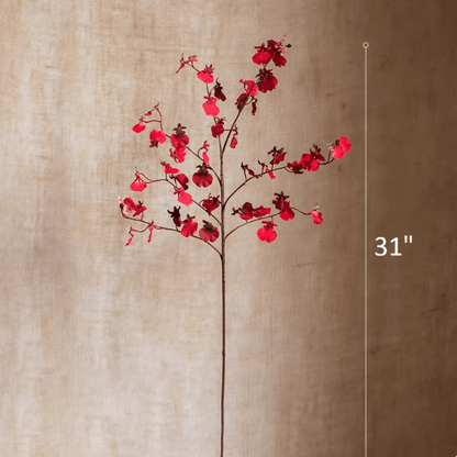 Artificial Oncidium Orchid Stem in Red - 31"