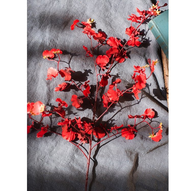 Artificial Oncidium Orchid Stem in Red - 31"