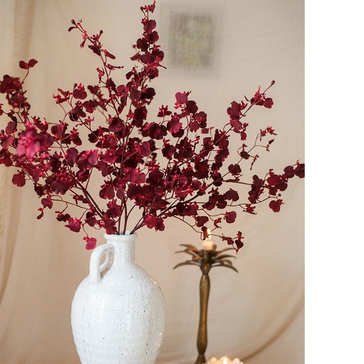 Artificial Oncidium Orchid Stem in Red - 31"