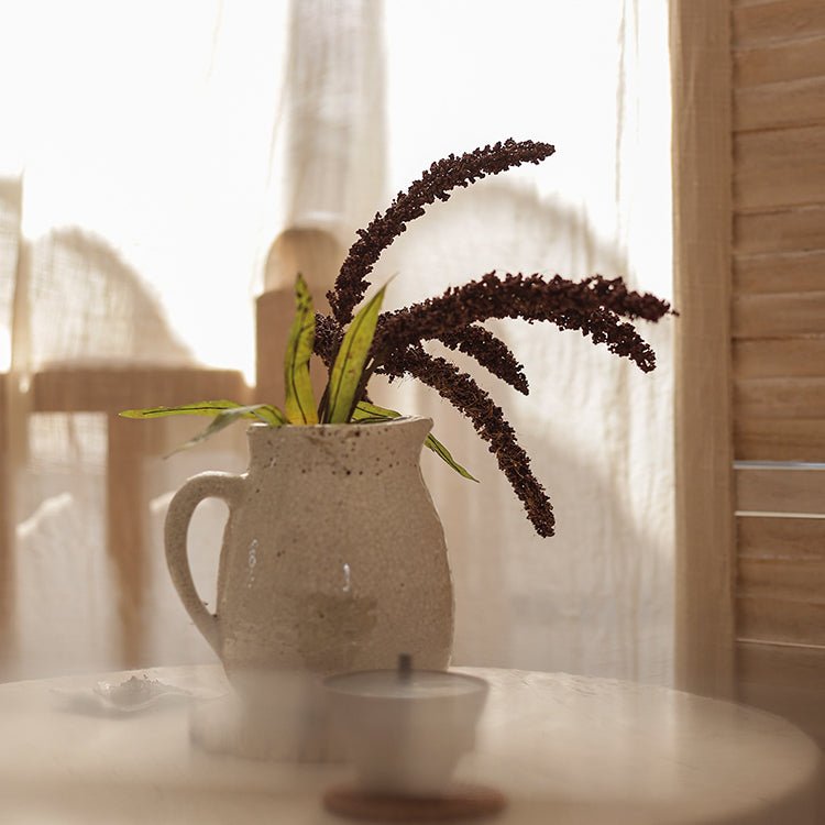 Artificial Millet Bundle in Dark Burgundy - 9 inch