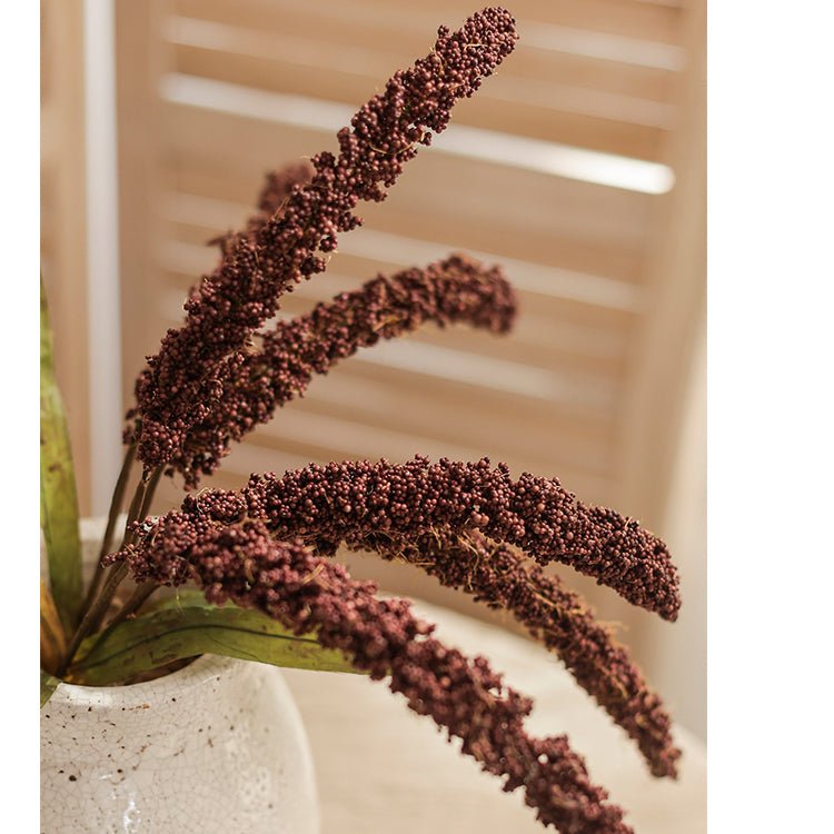 Artificial Millet Bundle in Dark Burgundy - 9 inch