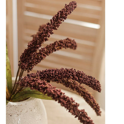 Artificial Millet Bundle in Dark Burgundy - 9 inch