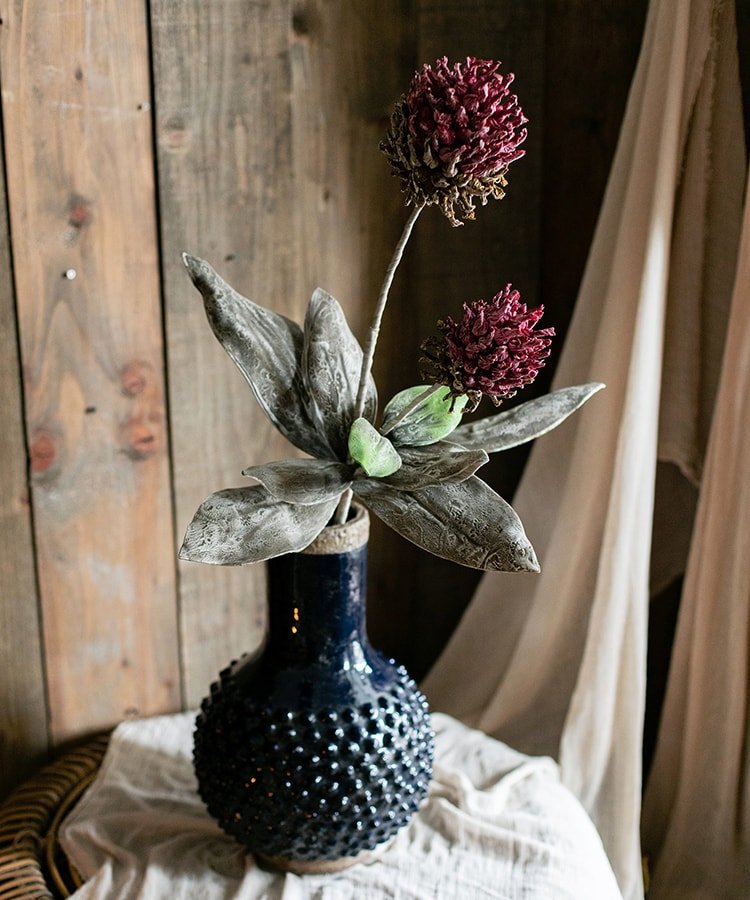 Artificial Tall Stem Flower Mulan Thistle - 43 inch