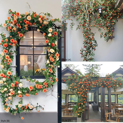 Orange Rose Vine Wall Décor Roses for Trellis and Backdrop