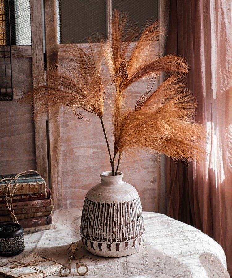 Faux Plant Reed Grass Stem In Various Colors - 30"