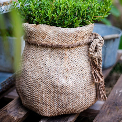 Ribbon Bag Style Concrete Garden Pots