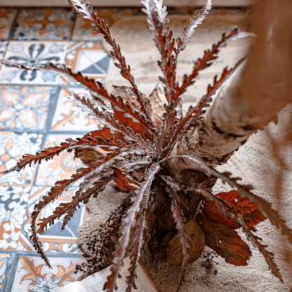 Artificial Spider Brake Fern Stem in Brown -43 inch