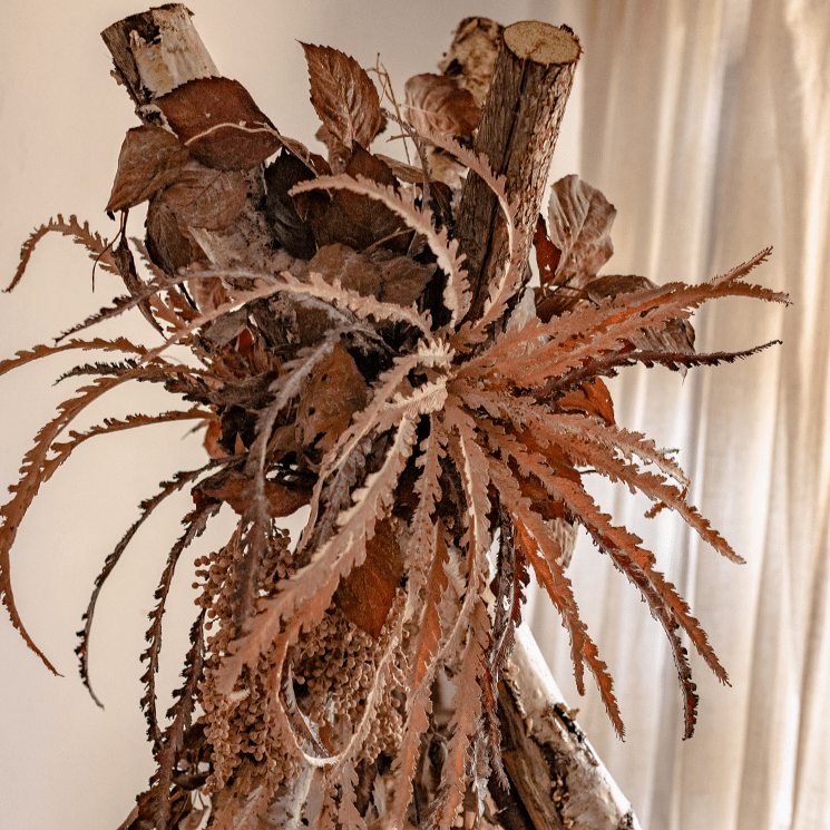 Artificial Spider Brake Fern Stem in Brown -43 inch
