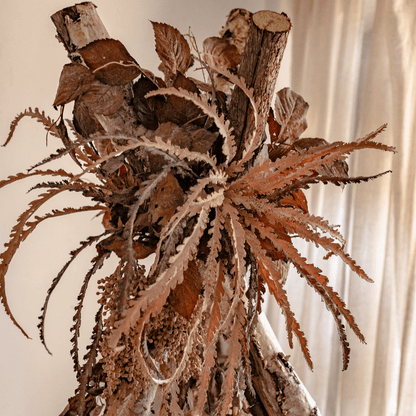 Artificial Spider Brake Fern Stem in Brown -43 inch