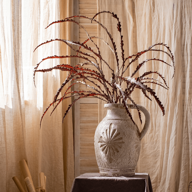 Artificial Spider Brake Fern Stem in Brown -43 inch