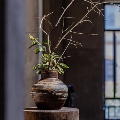 Vintage Wabi-Sabi Style Ceramic Jar Planters