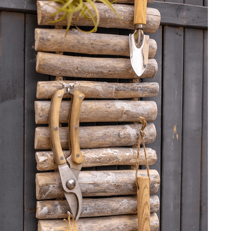 Rustic Wooden Ladder Garden Tool Organizer