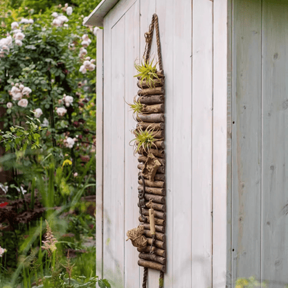 Rustic Wooden Ladder Garden Tool Organizer