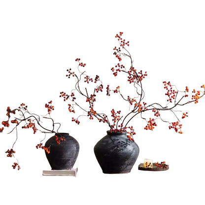 Zen Style Red Berry Stem 37.5" Tall