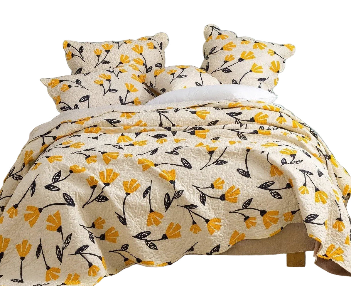 Bed in a Bag Bundle Set - Yellow Fleur