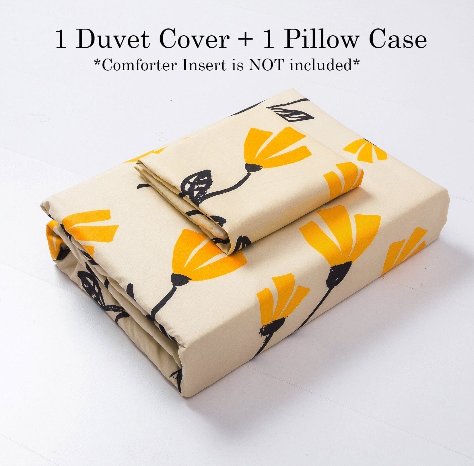 Yellow Fleur Duvet Cover Set w/ Pillow Cases