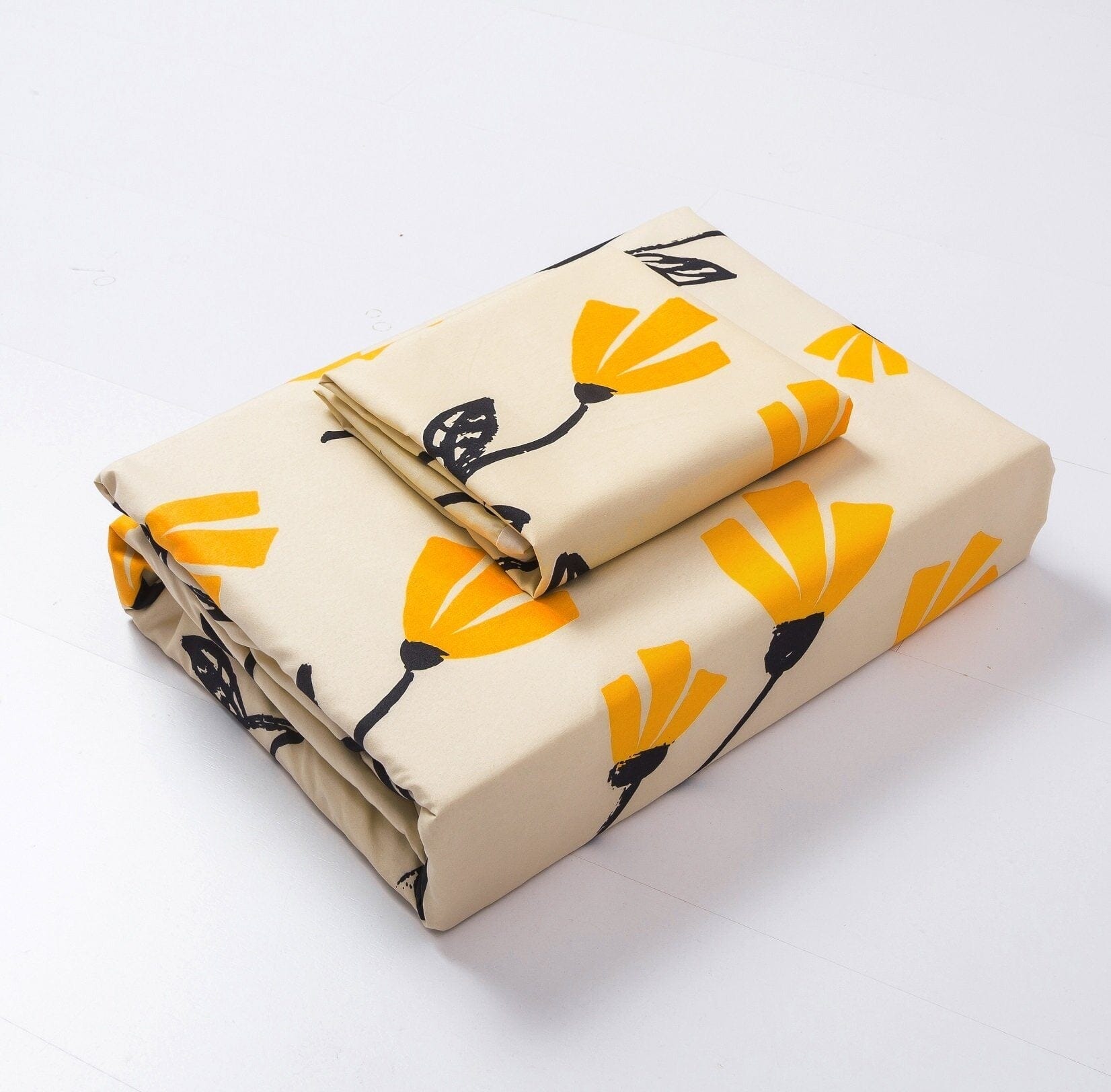 Yellow Fleur Duvet Cover Set w/ Pillow Cases