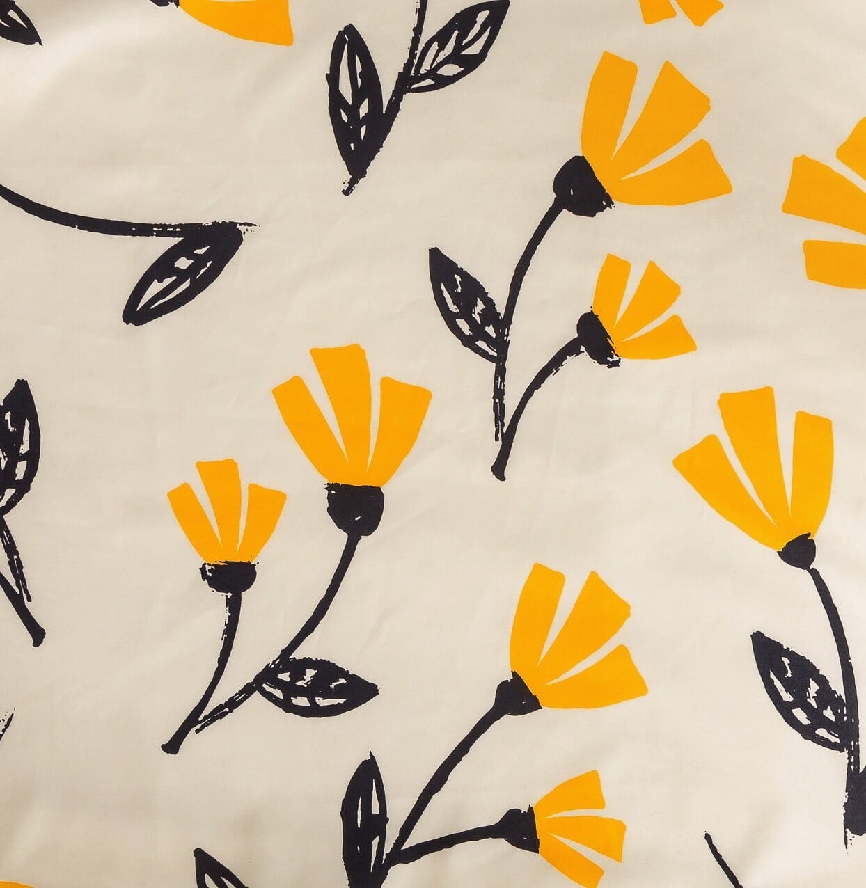 Yellow Fleur Duvet Cover Set w/ Pillow Cases