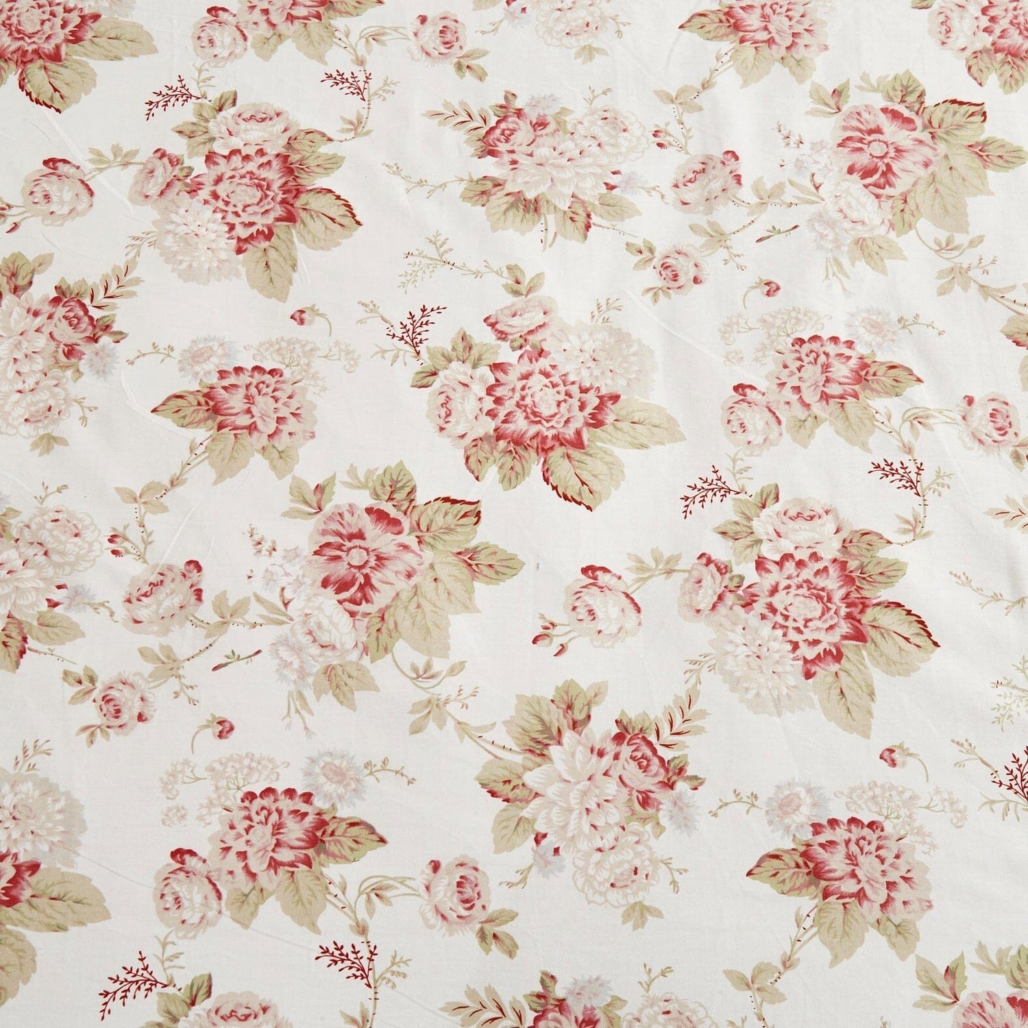 Hint of Mint Dainty Cottage Floral Cotton Fitted Sheet w/ Pillow Case