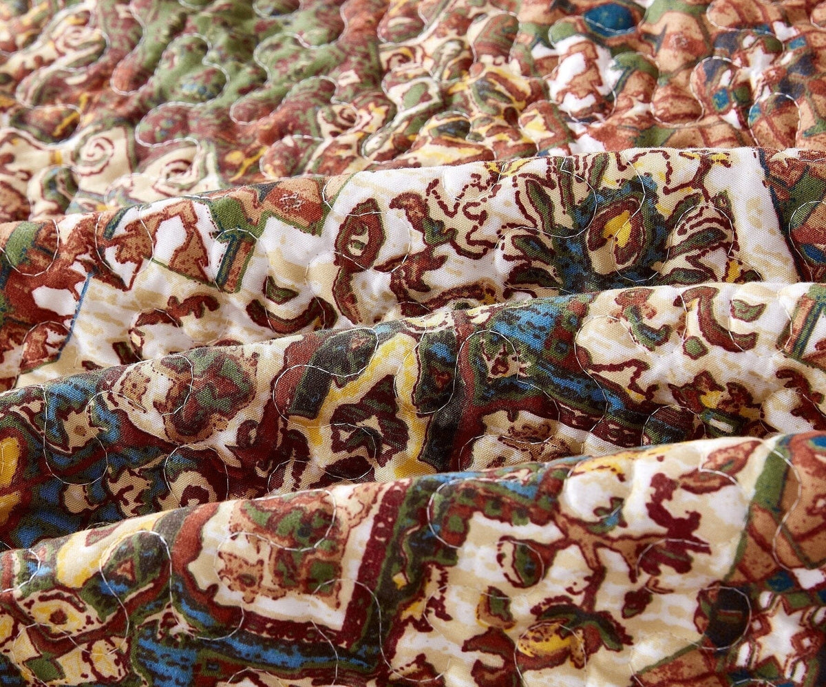 Folk Ogee Moroccan Scalloped Quilted Bedding Set