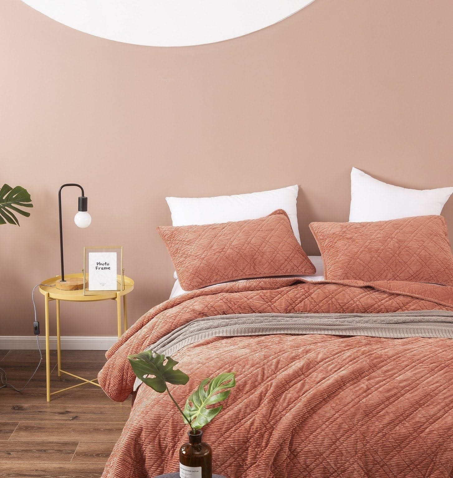 Terracotta Soft Velour Corduroy Bedding Set