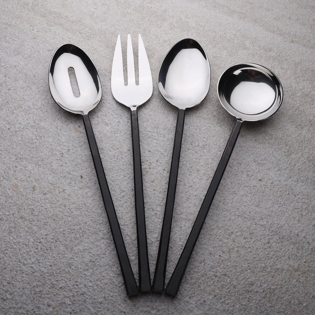 JASON Black 4 Piece Hostess Serving Set