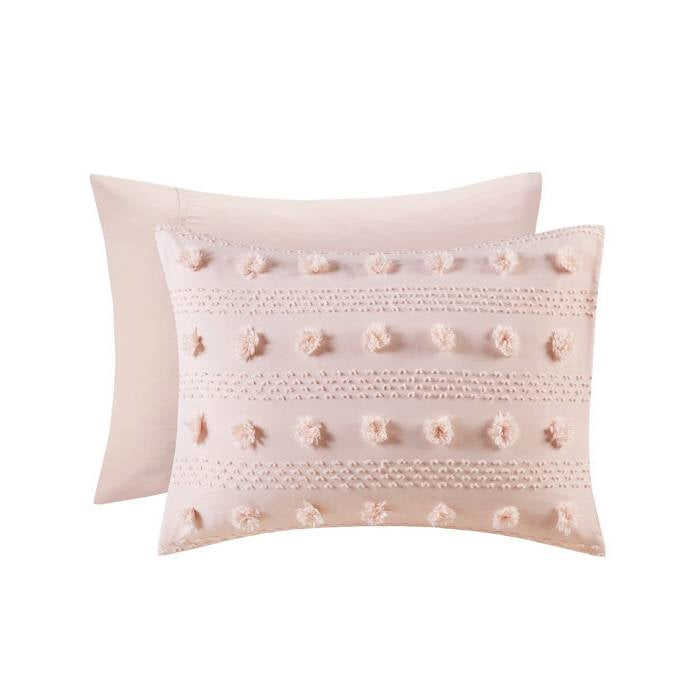 King/Cal King 3-Piece Pink Pompom Microfiber Comforter Set