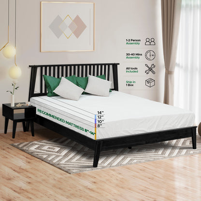 Kaylin Acacia Bed Frame &amp; Nightstand Set