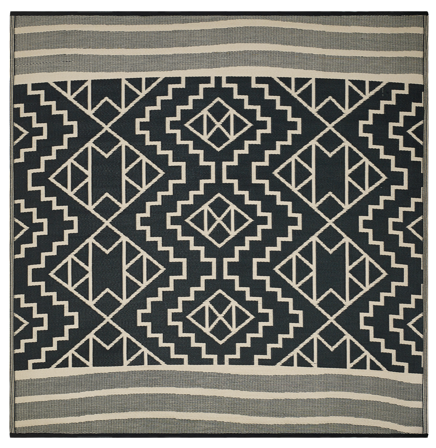 (SALE) Kilimanjaro - Black Reversible Outdoor Rug