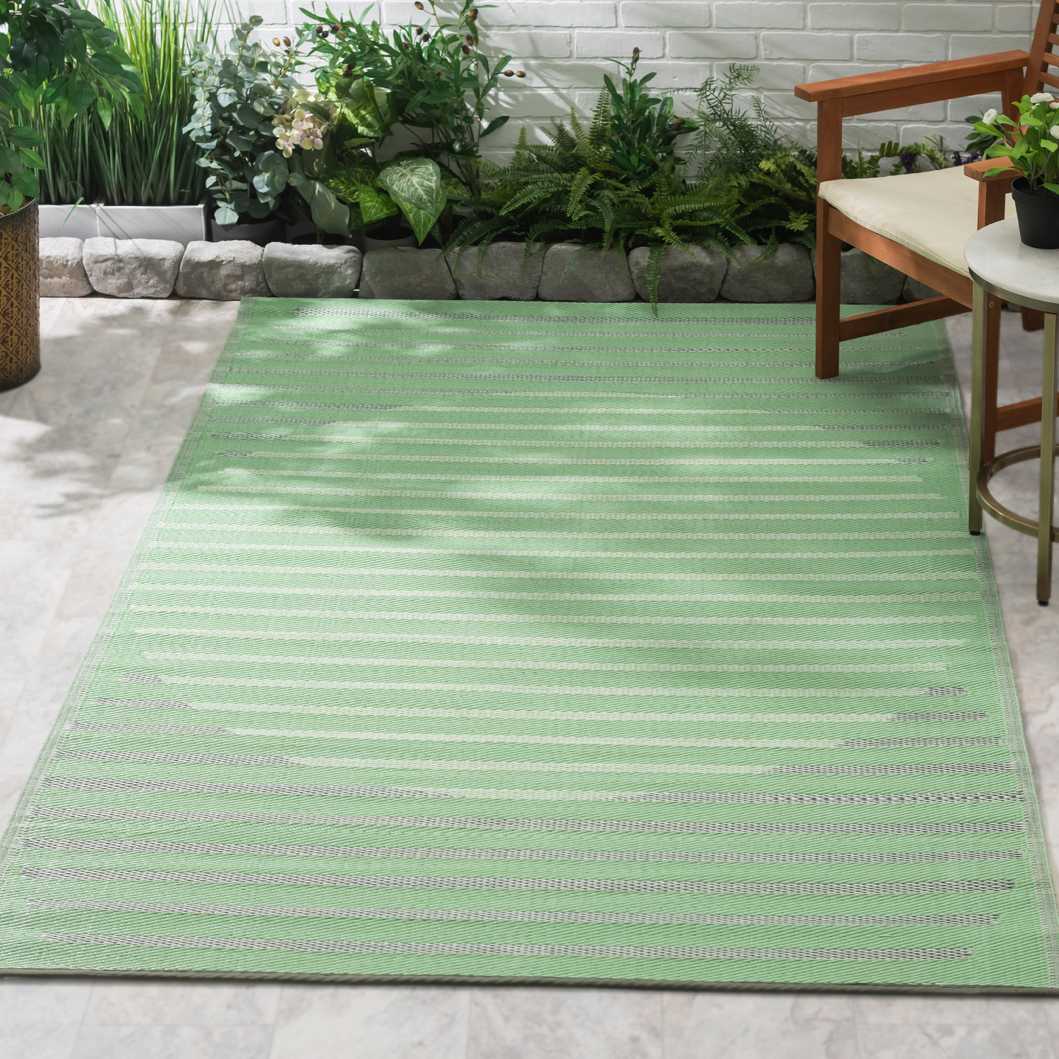 Kyoto - Green/Gray Reversible Outdoor Rug