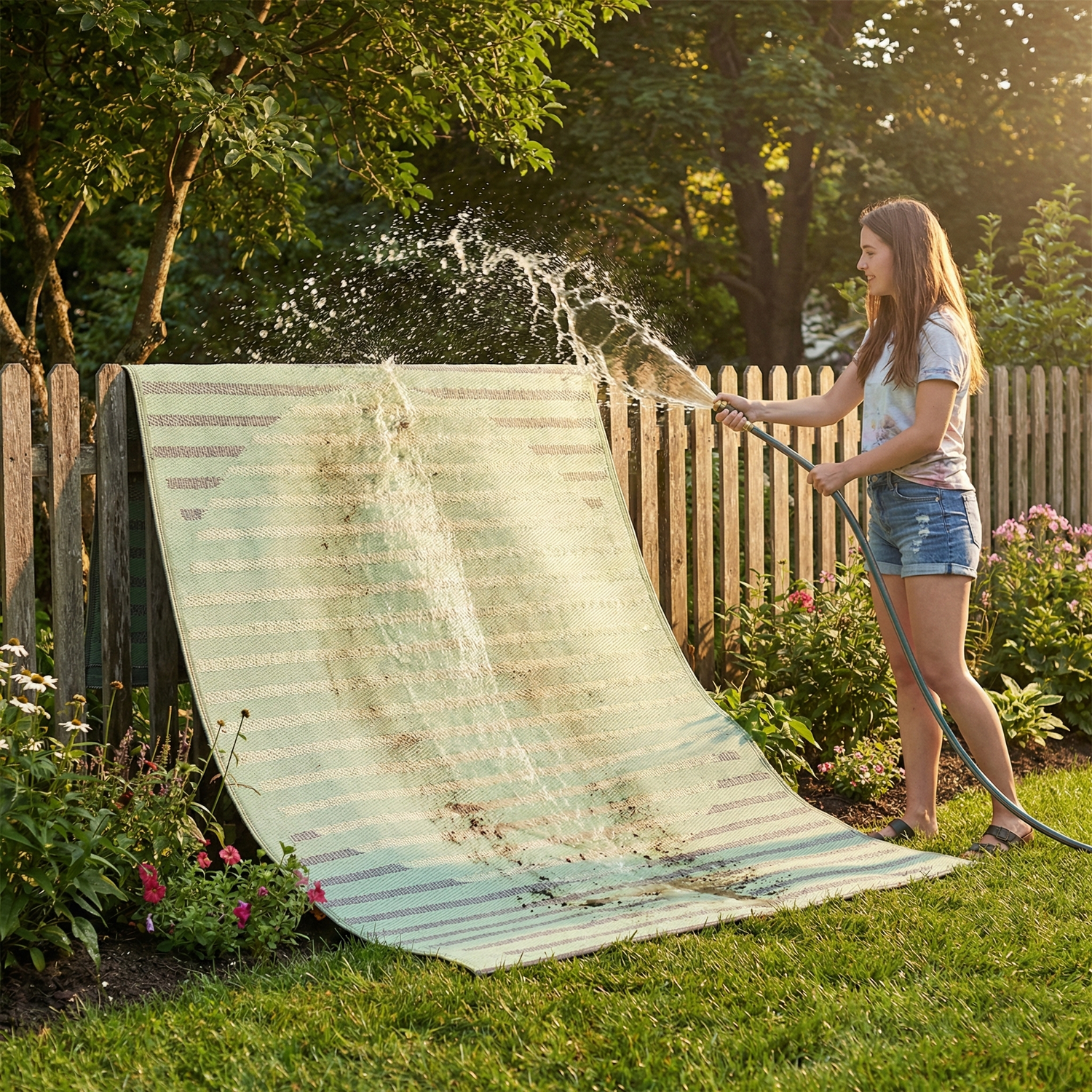 Kyoto - Green/Gray Reversible Outdoor Rug