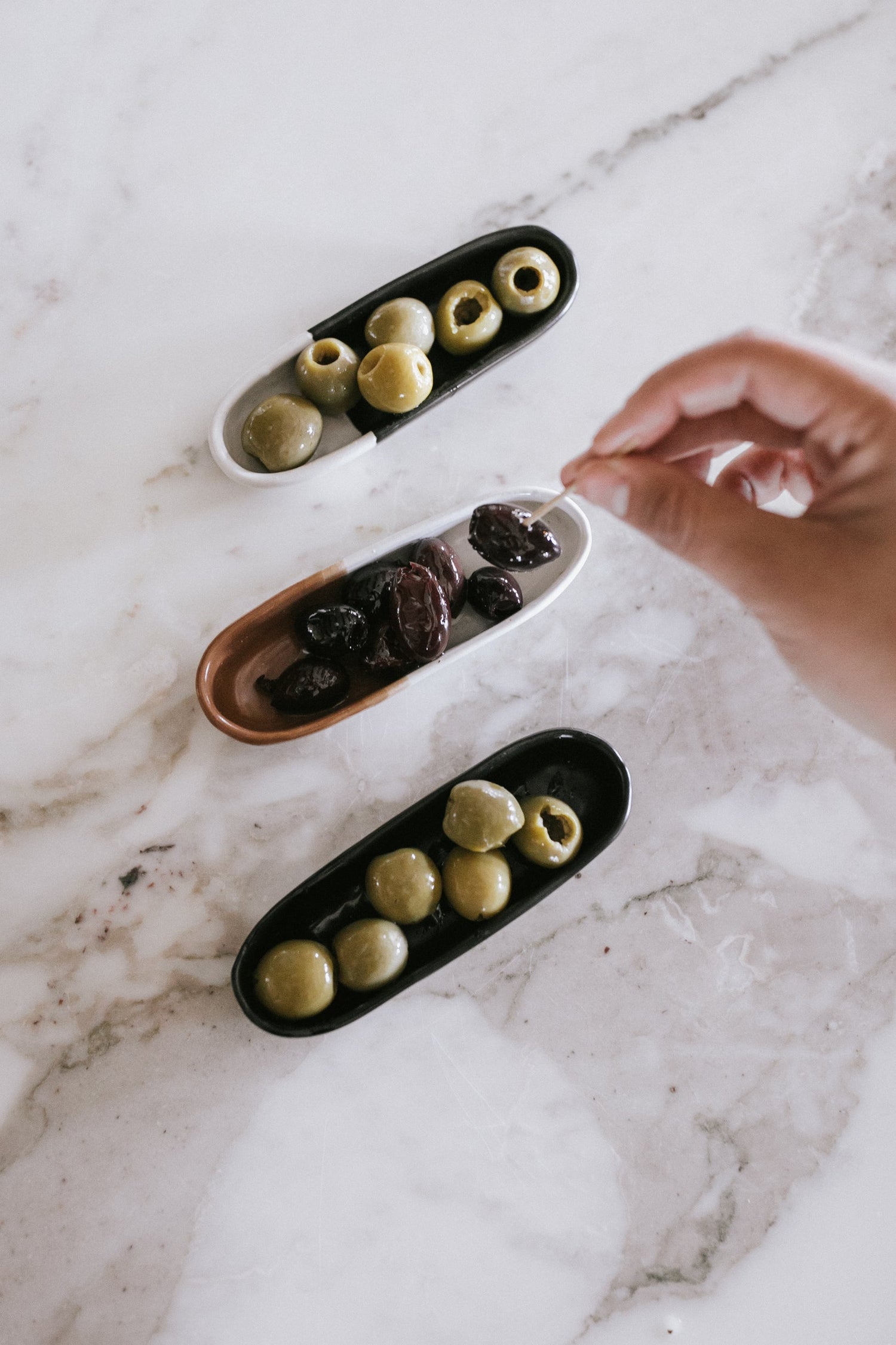 Sable Olive Bowl - Matte Black/Glossy Black - Set of 2