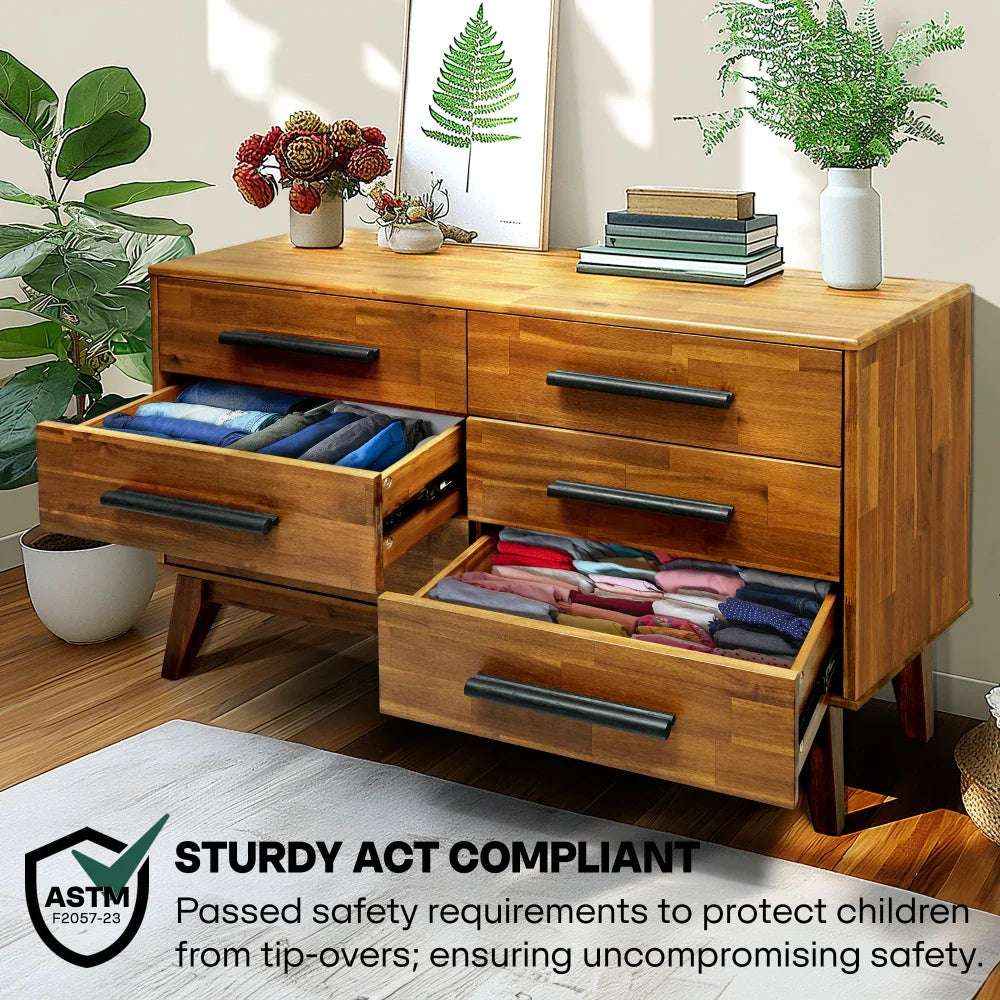 Acacia Legacy Solid Wood Dresser in Caramel or Walnut