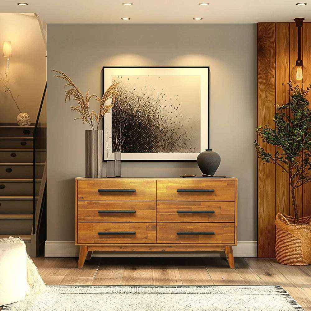 Acacia Legacy Solid Wood Dresser in Caramel or Walnut