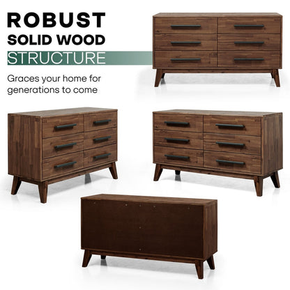 Acacia Legacy Solid Wood Dresser in Caramel or Walnut